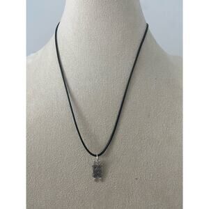 Silver tone torah pendant necklace
